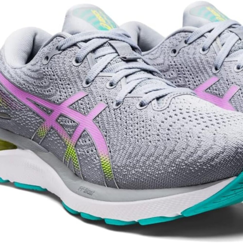 NEW ASICS women's gel-nimbus 24 running shoes - grey/lavender, size 7.5